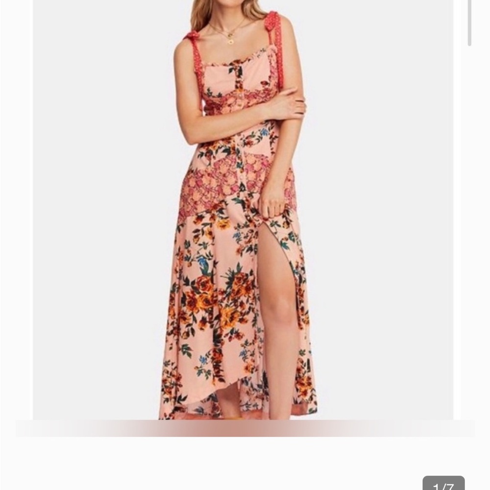 VGUC Free People Lover Boy Floral Patchwork Maxi Dress. Size 2 - Picture 2 of 9